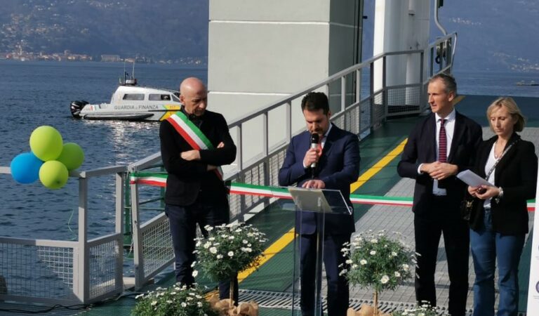 Bellagio, inaugurati il pontile traghetti e la motonave ibrida Iris